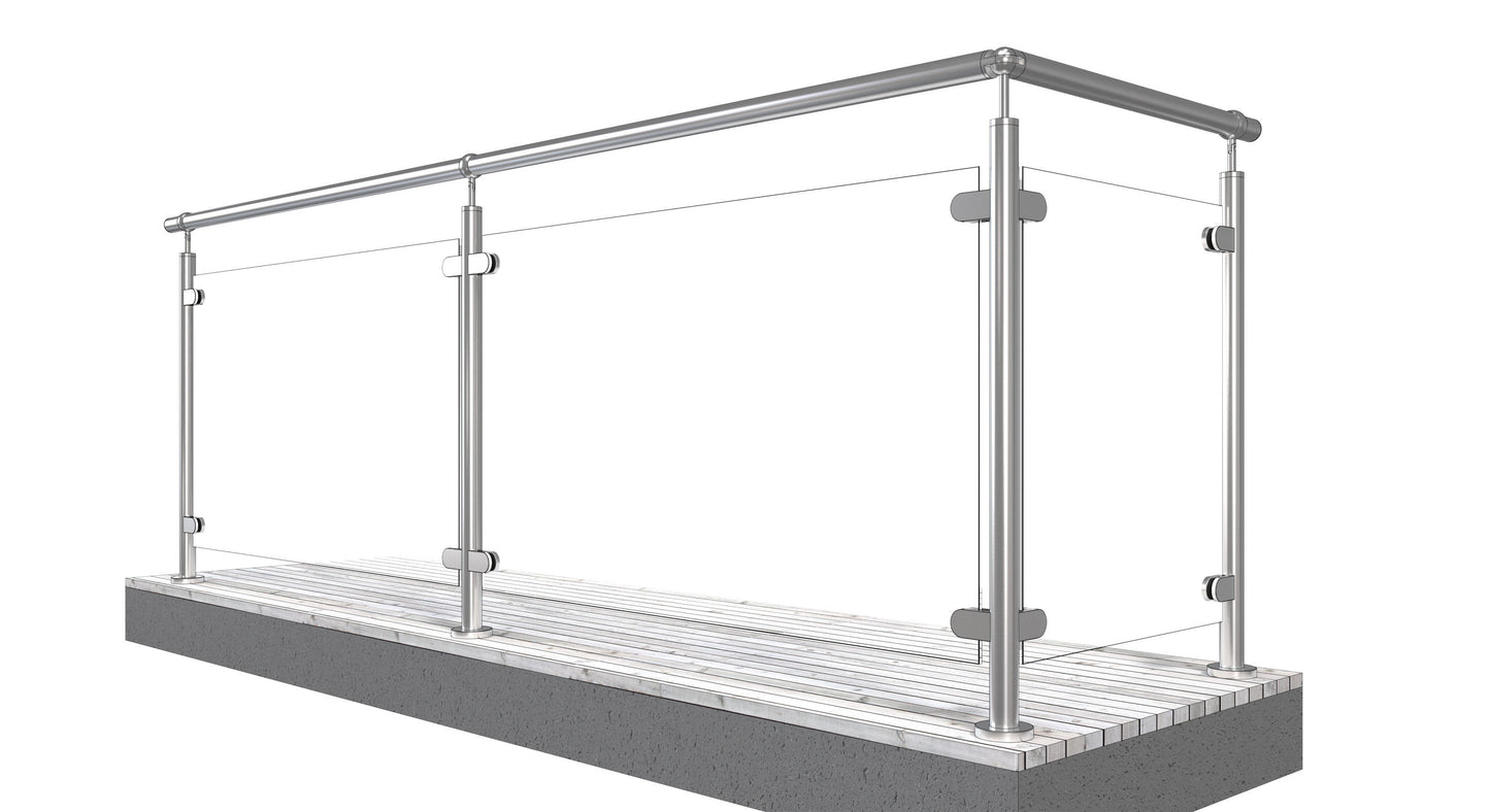 Chuanlan Stainless Steel Glass Railing System - Outdoor Balcony Stair Balustrade Handrail