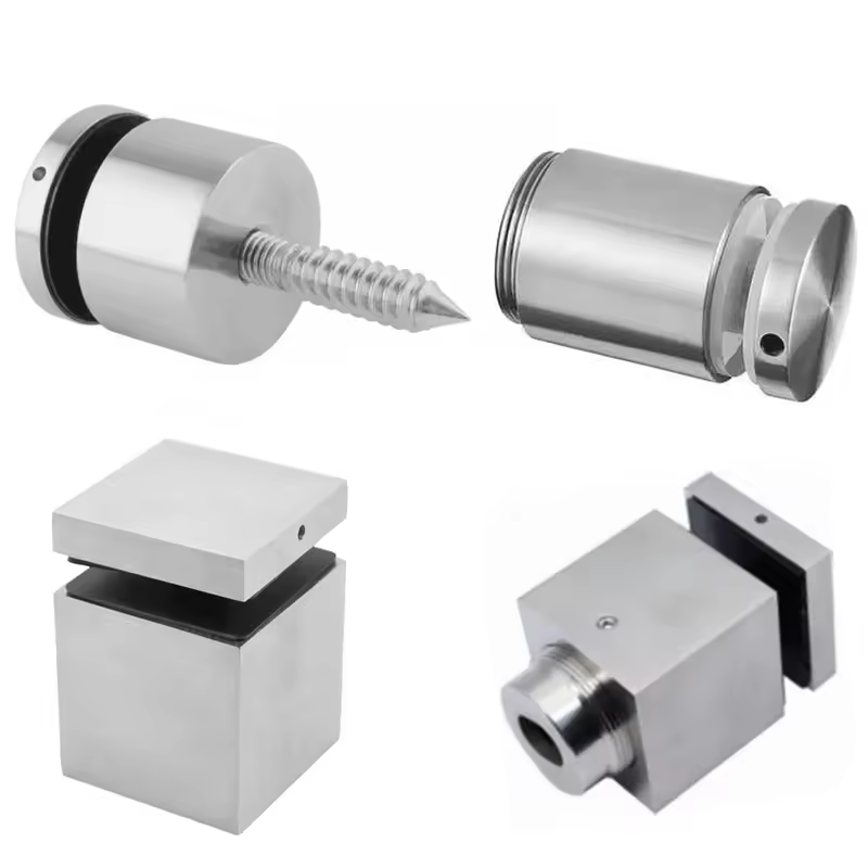 Separador de vidrio ajustable de acero inoxidable con llave - Barandilla exterior para escaleras