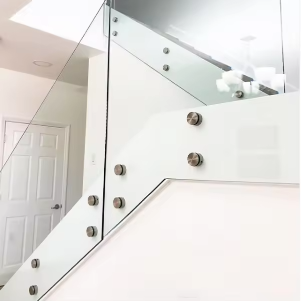 Separador de vidrio ajustable de acero inoxidable con llave - Barandilla exterior para escaleras