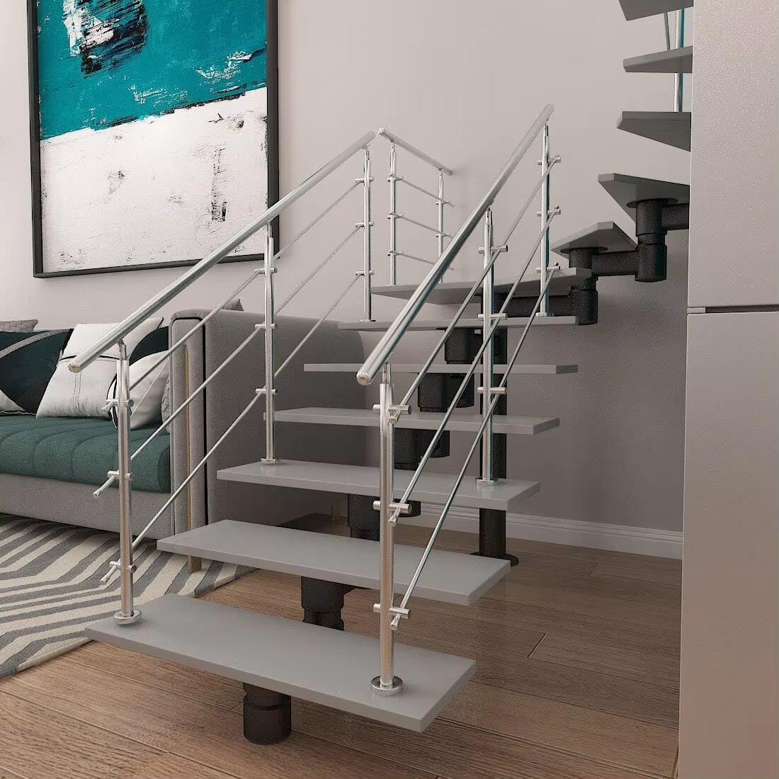 Chuanlan Stainless Steel Handrails and Balcony Railings - Modern Apartment Stair System