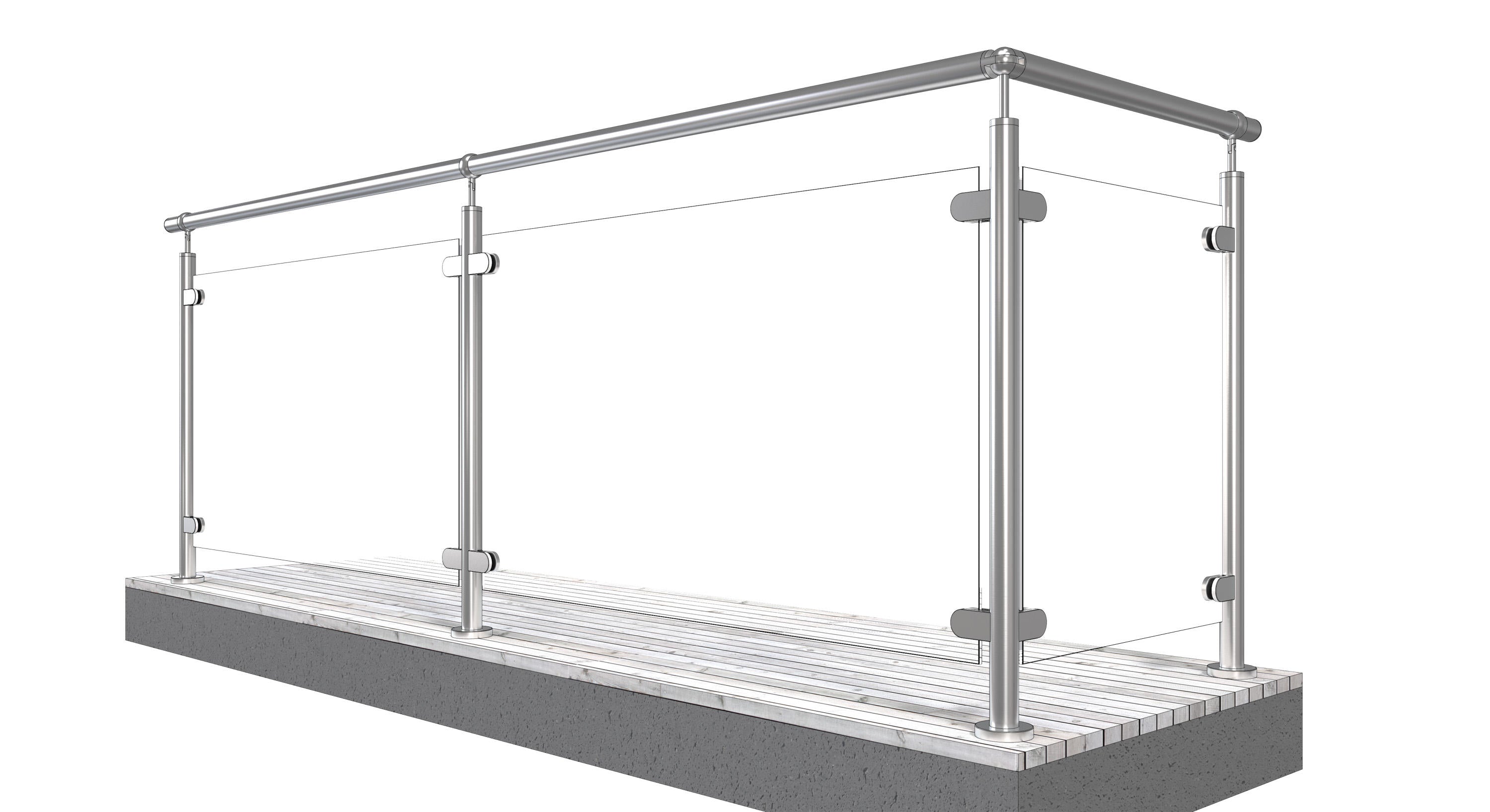 Chuanlan Stainless Steel Glass Railing System - Outdoor Balcony Stair Balustrade Handrail