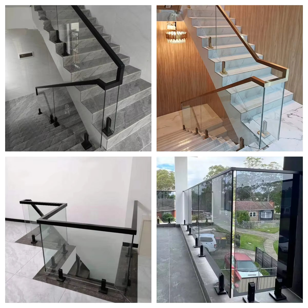 Espiga de vidrio de acero inoxidable de alta resistencia - Abrazadera para postes de barandillas de piscinas y balcones