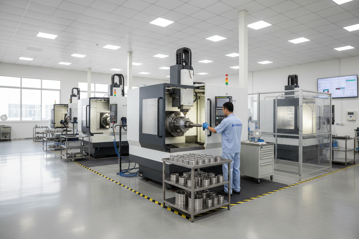 Clean Modern CNC Manufacturing Workshop