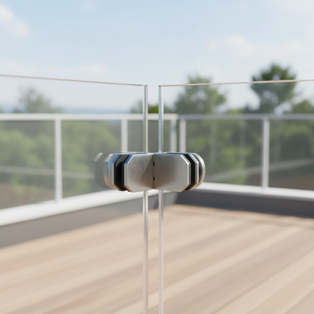 L型玻璃夹安装特写场景