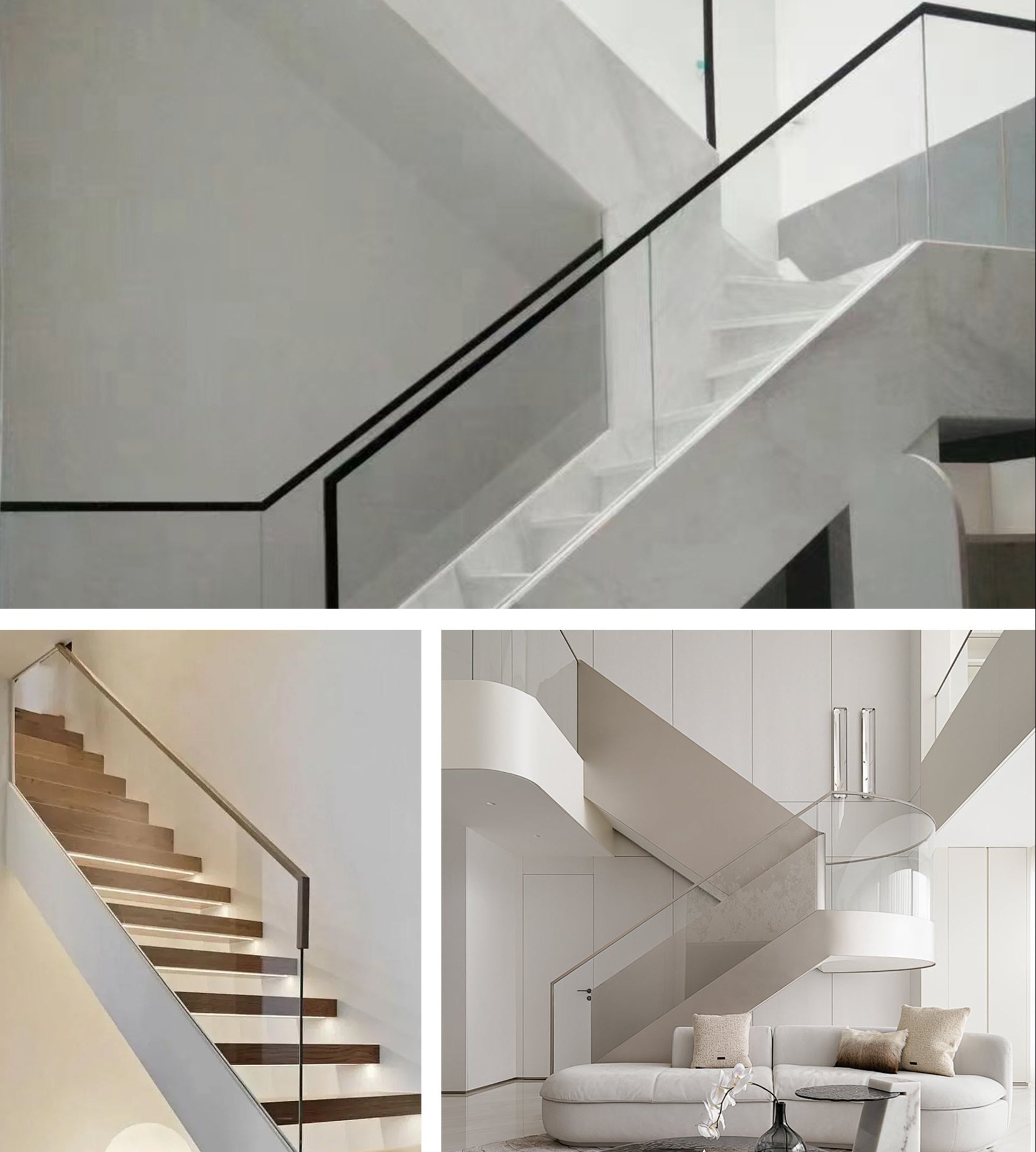 Barandilla de aluminio - Barandilla interior/exterior para puente, piscina, balcón o villa