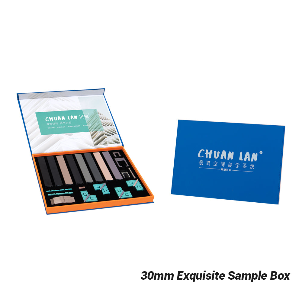 Caja de muestras para pasamanos de aluminio y vidrio - Kit completo de muestras para sistemas de barandillas