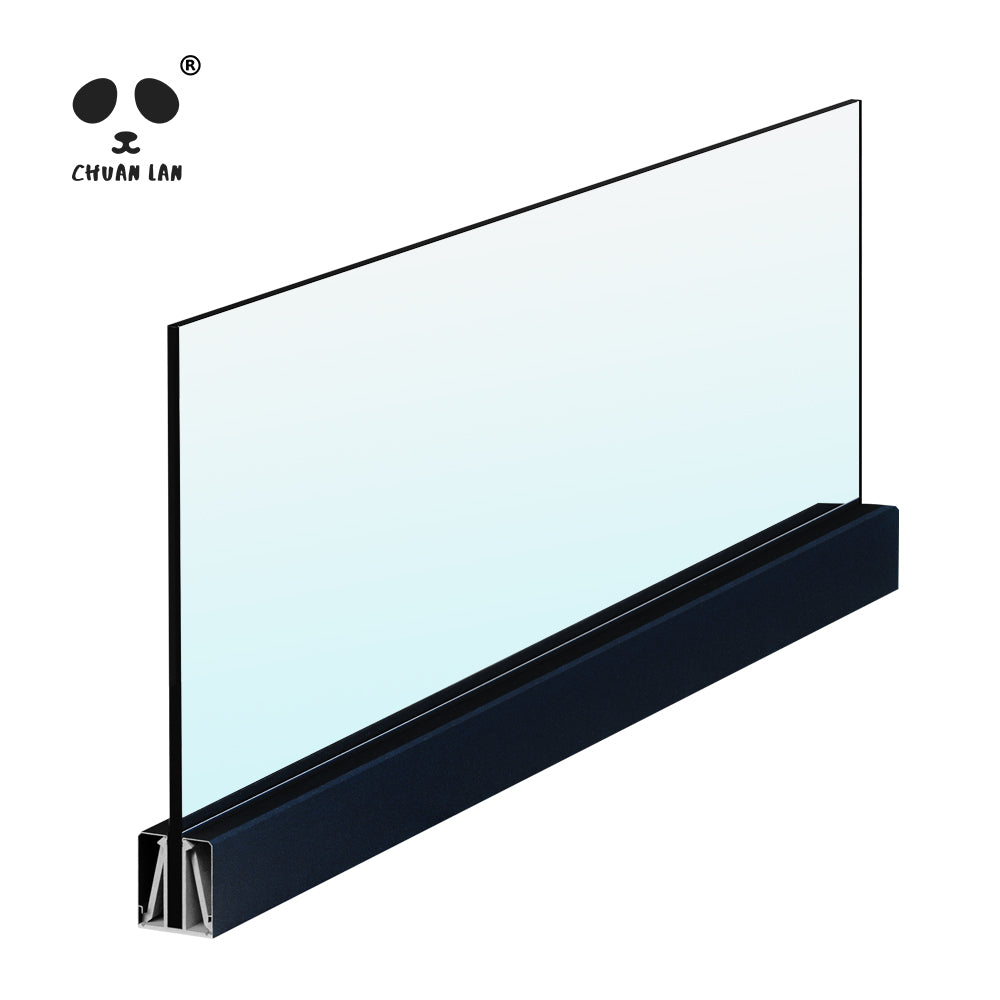 Modern Aluminum U-Channel Glass Railing System - Easy Installation