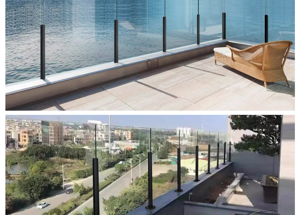 Chuanlan Aluminum Alloy Frameless Tempered Glass Railing Post System for Balcony Stair Villa